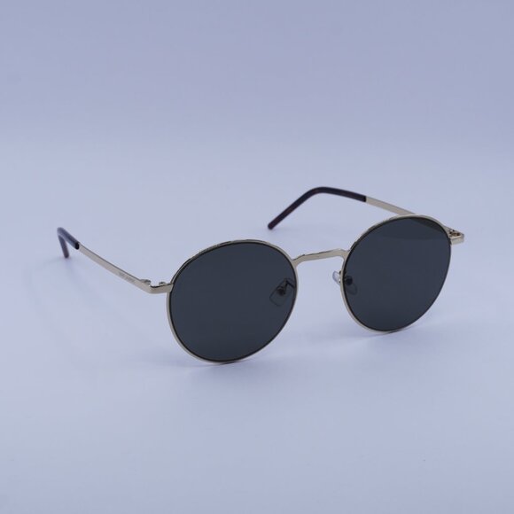 Saint Laurent SL250 SLIM 006 Round Sunglasses - Gold/Grey - Picture 7 of 10
